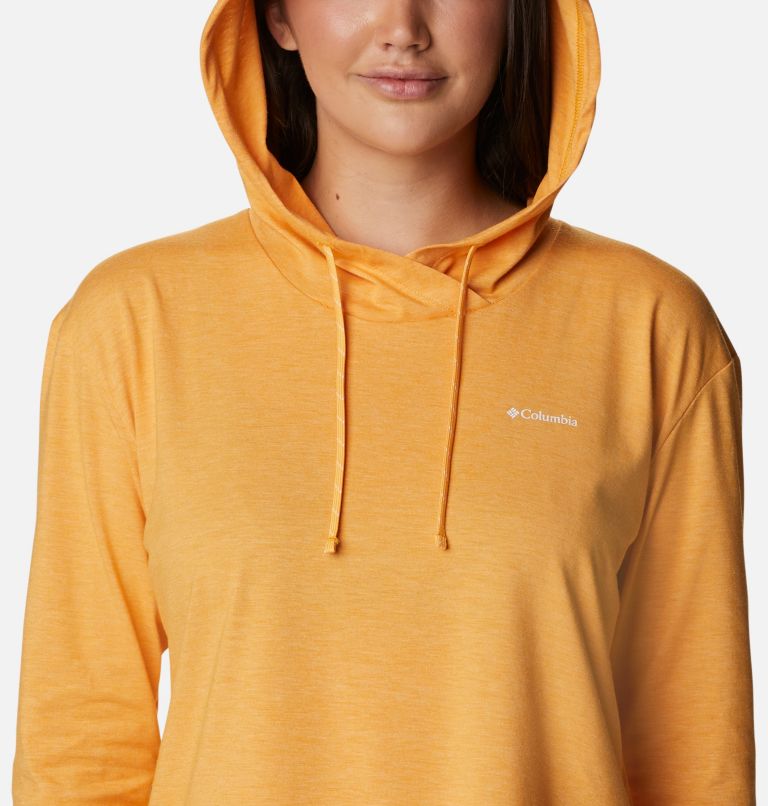 Women's Sun Trek Hooded Pullover, Color: Mango Heather