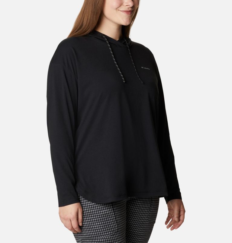 Thumbnail: Women's Sun Trek Hooded Pullover - Plus Size, Color: Black, image 5