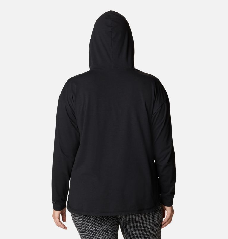 Women's Sun Trek Hooded Pullover - Plus Size, Color: Black, image 2