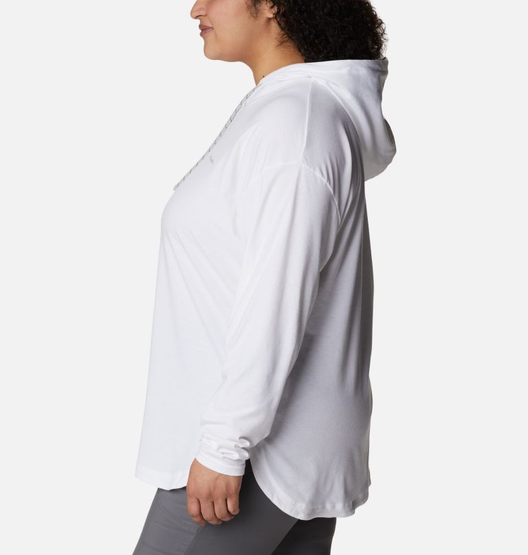 Thumbnail: Women's Sun Trek Hooded Pullover - Plus Size, Color: White, image 3