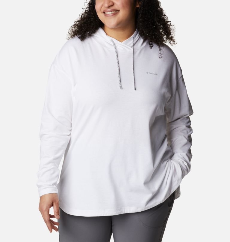 Women's Sun Trek Hooded Pullover - Plus Size, Color: White, image 5