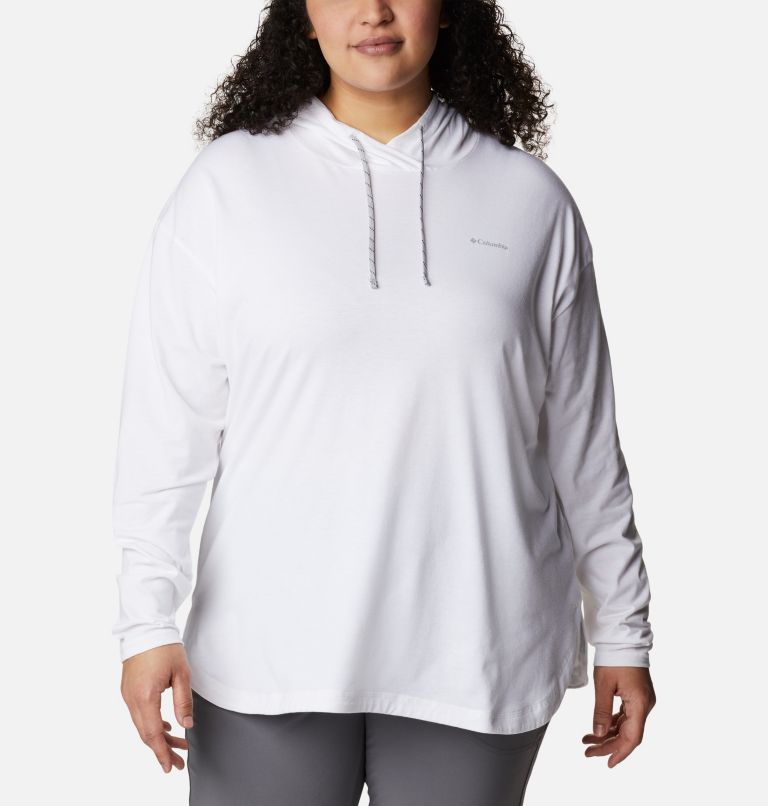 Women's Sun Trek Hooded Pullover - Plus Size, Color: White, image 1