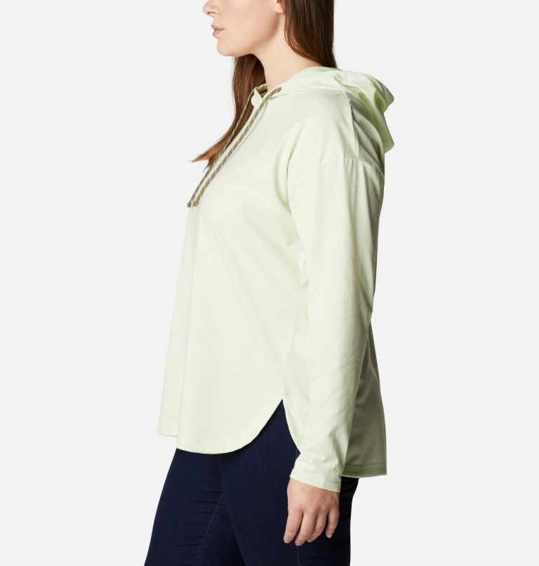 Women's Sun Trek Hooded Pullover - Plus Size, Color: Light Lime, image 3