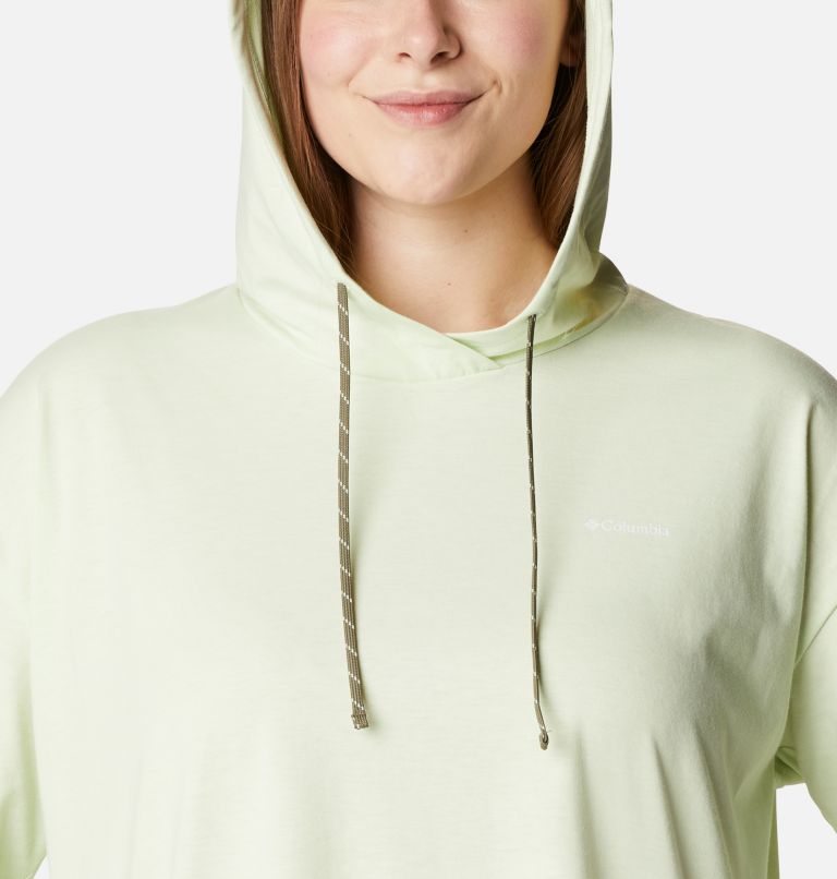 Women's Sun Trek Hooded Pullover - Plus Size, Color: Light Lime, image 4
