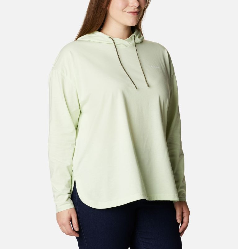 Women's Sun Trek Hooded Pullover - Plus Size, Color: Light Lime, image 5