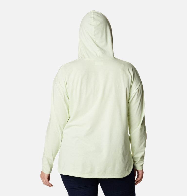 Women's Sun Trek Hooded Pullover - Plus Size, Color: Light Lime, image 2