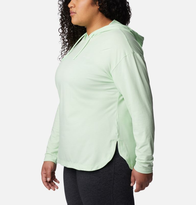 Thumbnail: Women's Sun Trek Hooded Pullover - Plus Size, Color: Key West Heather, image 3