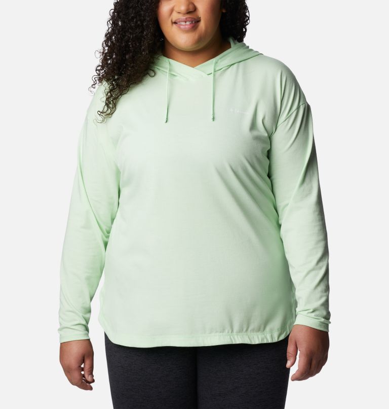 Women's Sun Trek Hooded Pullover - Plus Size, Color: Key West Heather, image 1