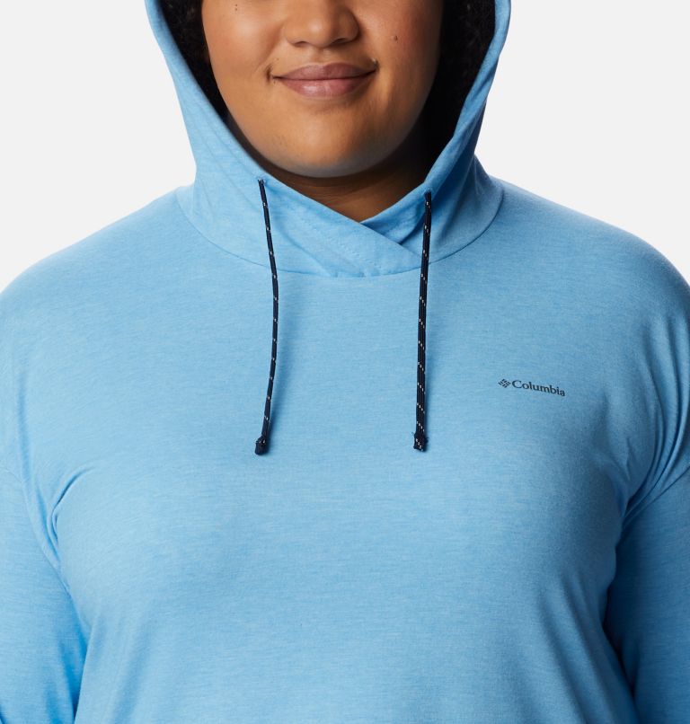 Women's Sun Trek Hooded Pullover - Plus Size, Color: Vista Blue Heather, image 4