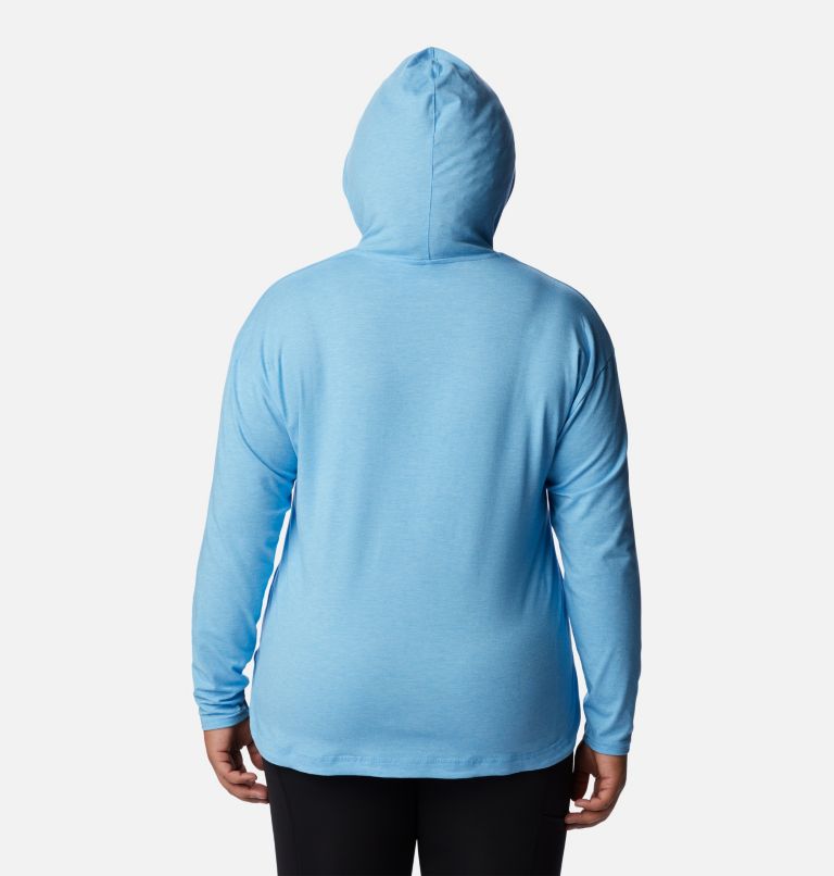 Women's Sun Trek Hooded Pullover - Plus Size, Color: Vista Blue Heather, image 2