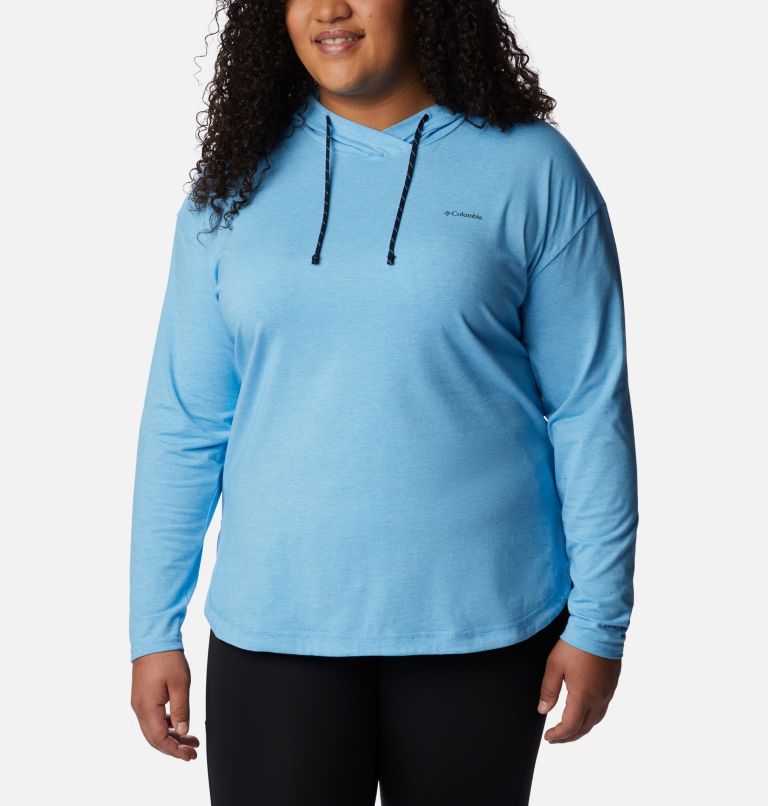 Women's Sun Trek Hooded Pullover - Plus Size, Color: Vista Blue Heather, image 1