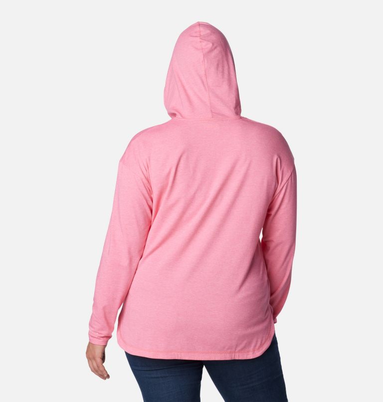 Women's Sun Trek Hooded Pullover - Plus Size, Color: Camellia Rose Heather, image 2