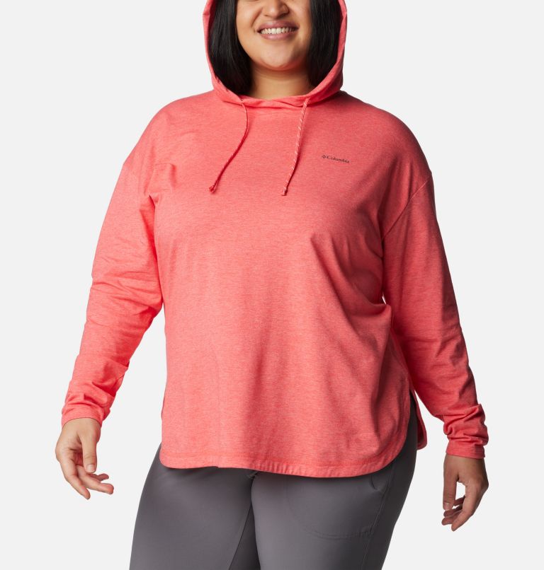 Women's Sun Trek Hooded Pullover - Plus Size, Color: Juicy Heather, image 5