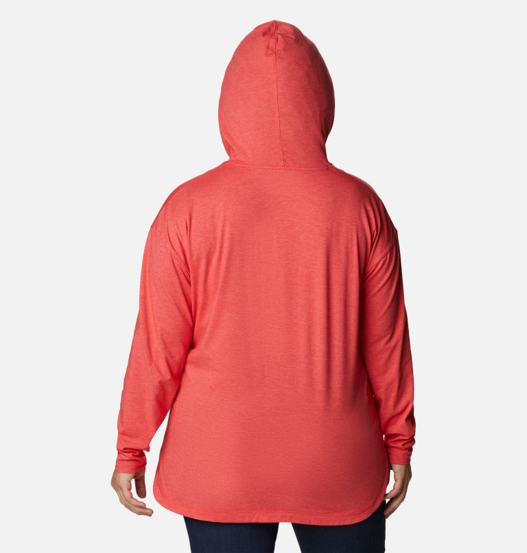 Women's Sun Trek Hooded Pullover - Plus Size, Color: Red Hibiscus Heather, image 2