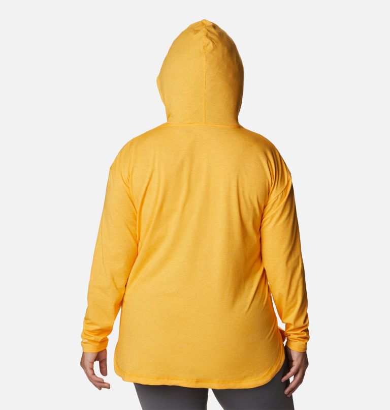Thumbnail: Women's Sun Trek Hooded Pullover - Plus Size, Color: Mango Heather, image 2