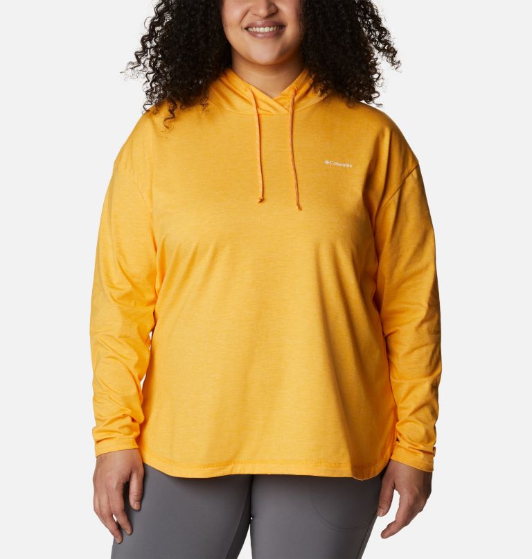 Women's Sun Trek Hooded Pullover - Plus Size, Color: Mango Heather, image 1