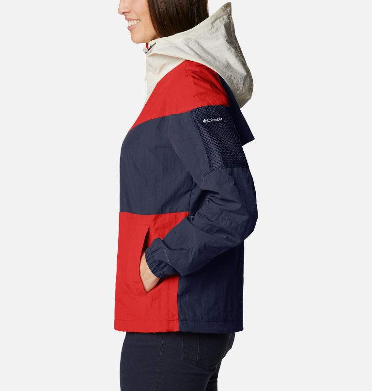 Women's Wallowa Park Lined Jacket, Color: Chalk, Bold Orange, Nocturnal, image 3