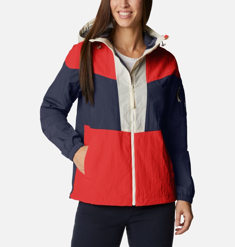 Women's Wallowa Park Lined Jacket, Color: Chalk, Bold Orange, Nocturnal, image 1