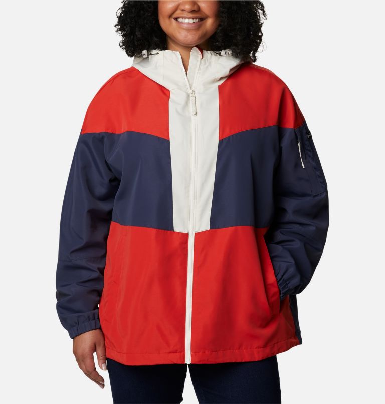Women's Wallowa Park Lined Jacket - Plus Size, Color: Chalk, Bold Orange, Nocturnal