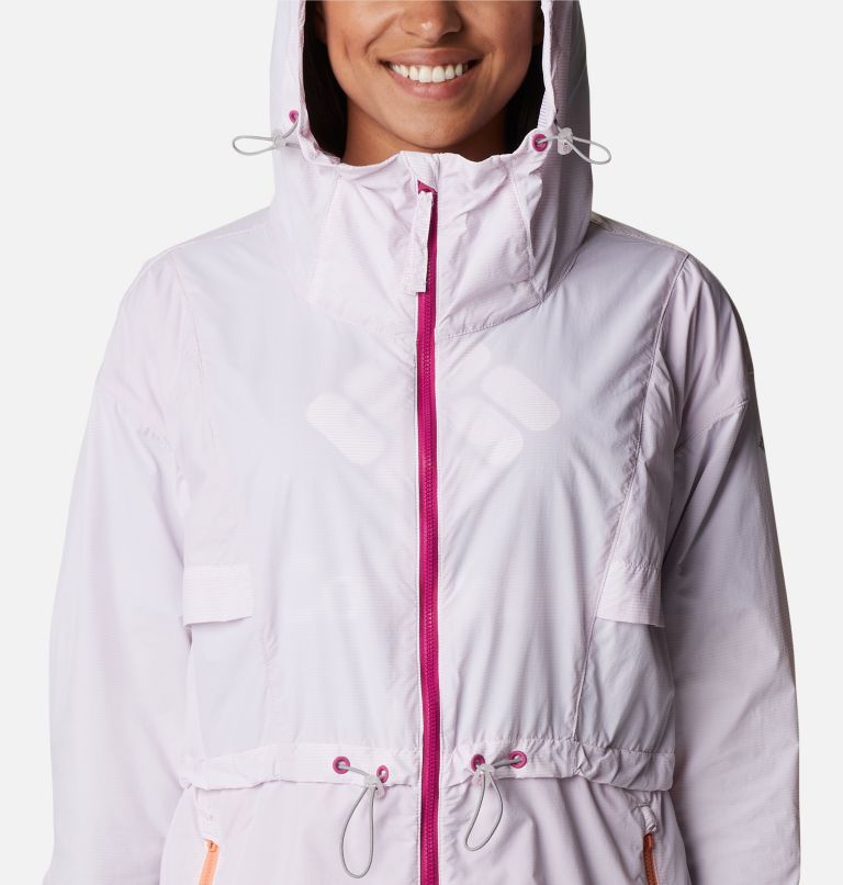 Women's Punchbowl Jacket, Color: Wild Fuchsia, White, image 4