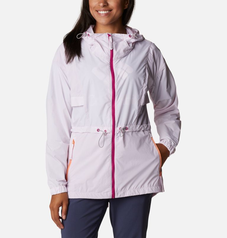 Women's Punchbowl Jacket, Color: Wild Fuchsia, White, image 1