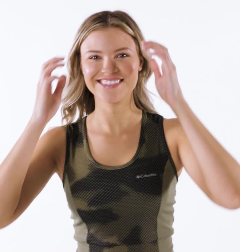 Thumbnail: Women's Windgates II Technical Cropped Top, Color: Stone Green, Spotted Camo, image 2