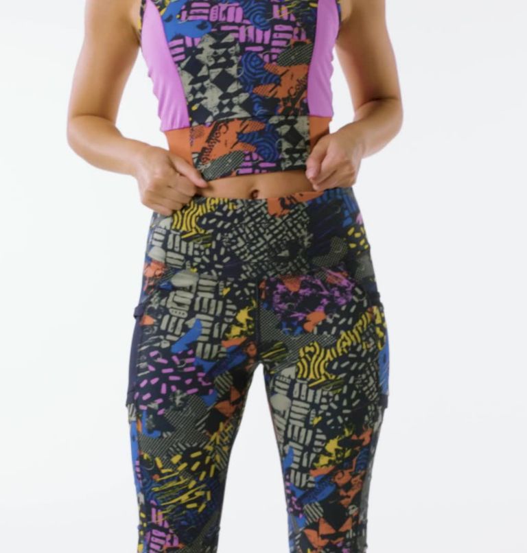 Women's Windgates II Technical Cropped Top, Color: Dark Nocturnal, CGC Print