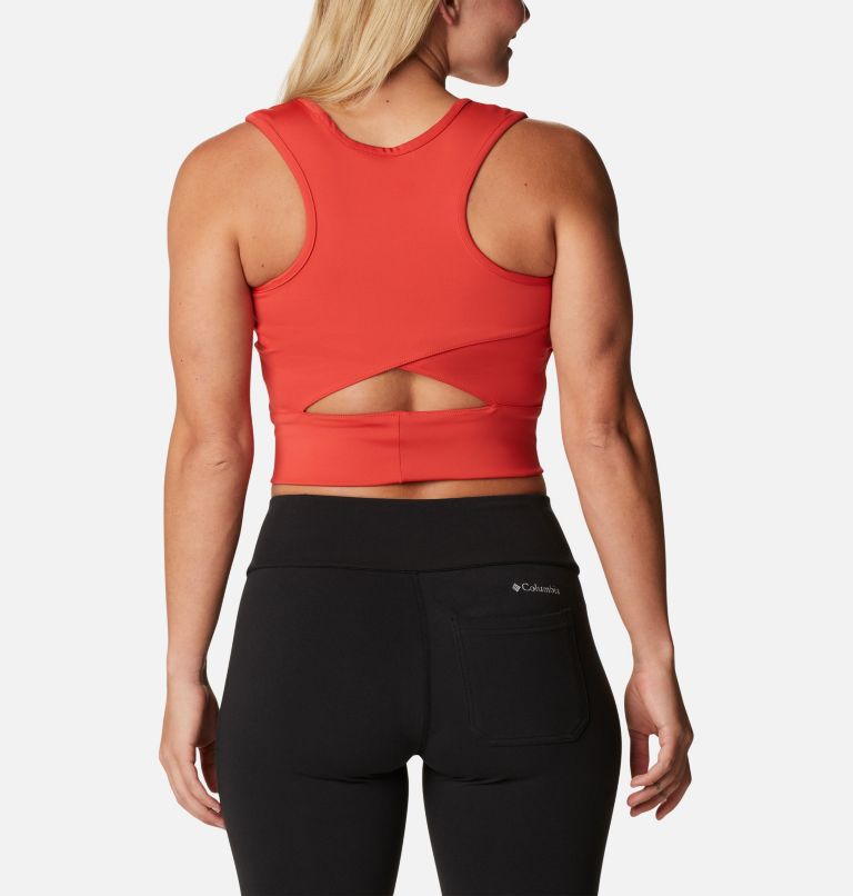 Women's Windgates II Technical Cropped Top, Color: Red Hibiscus, image 2