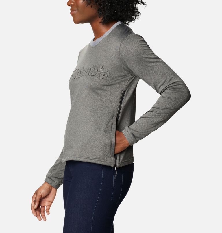 Women's Windgates Tech Fleece Sweatshirt, Color: Monument Heather, image 3