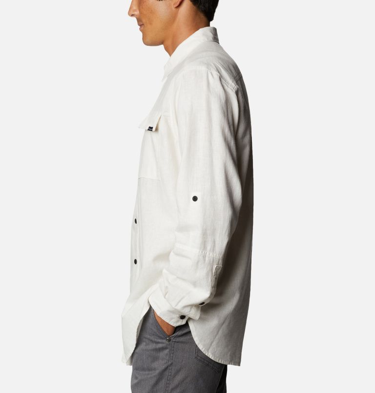Thumbnail: Men's Clarkwall Hemp Chambray Long Sleeve Shirt, Color: White, image 3
