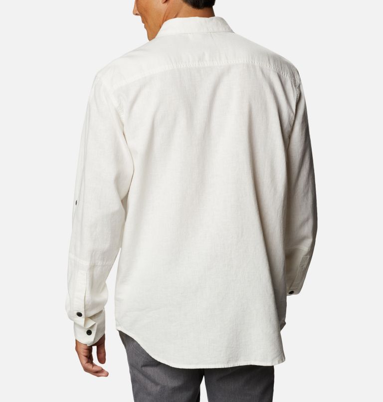 Thumbnail: Men's Clarkwall Hemp Chambray Long Sleeve Shirt, Color: White, image 2
