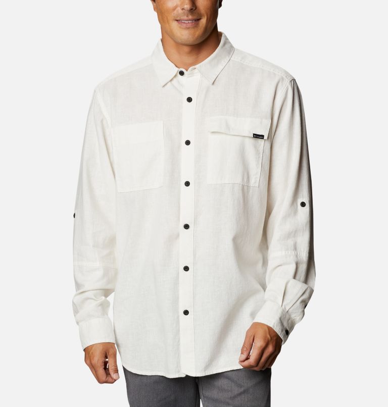 Chemise à manches longues en chambray et chanvre Clarkwall pour homme, Color: White