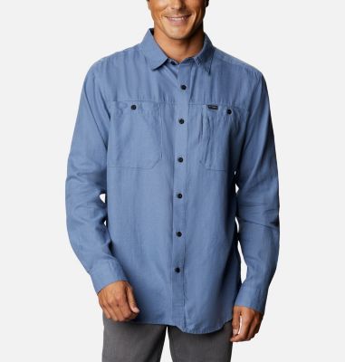 Camisa antidesgarro de algod&oacute;n org&aacute;nico Clarkwall&trade; para hombre Clarkwall&trade; Organic Cotton Ripstop LS | 449 | L, Bluestone, front