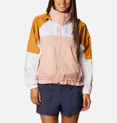 Coupe-vent Park&trade; Femme Columbia Park&trade; Windbreaker | 102 | S, Faux Pink, White, Canyon Sun, front