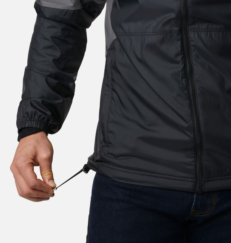 Men's Point Park Lined Windbreaker, Color: Black, City Grey, image 8
