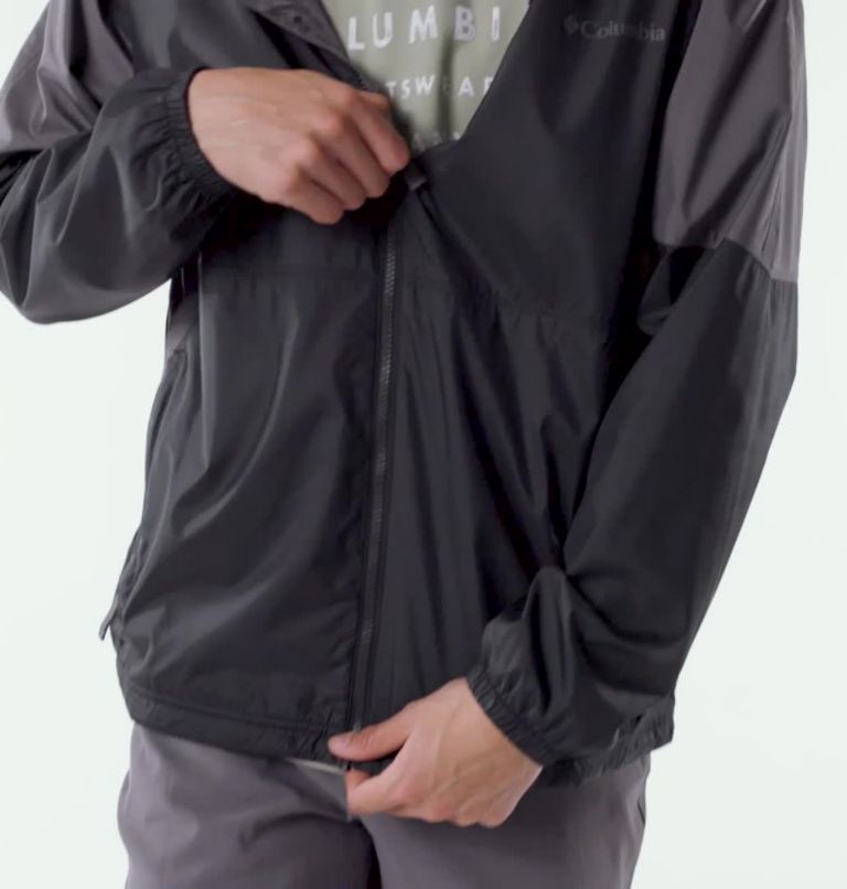 Men's Point Park Lined Windbreaker, Color: Black, City Grey
