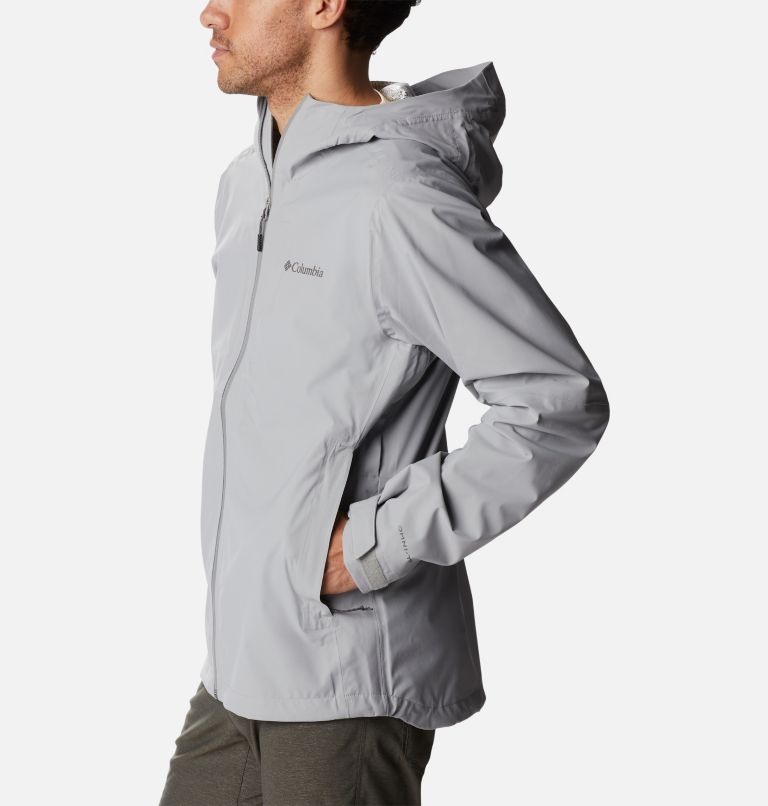 Men's Omni-Tech Ampli-Dry Rain Shell Jacket, Color: Columbia Grey, image 3