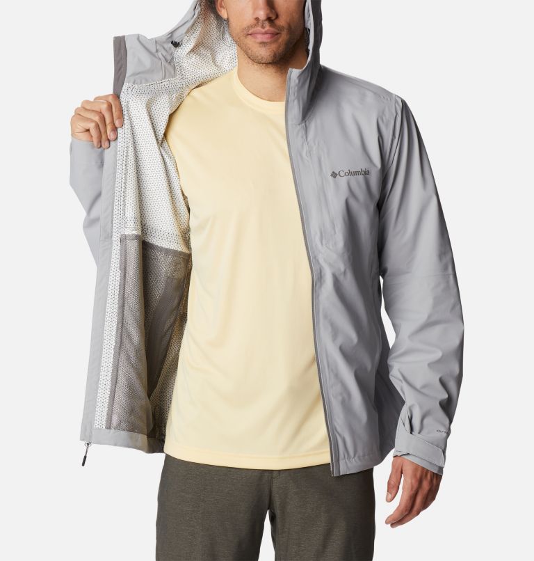 Men's Omni-Tech Ampli-Dry Rain Shell Jacket, Color: Columbia Grey, image 5