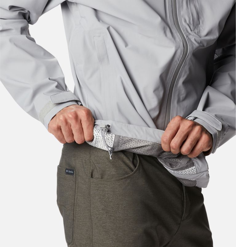 Men's Omni-Tech Ampli-Dry Rain Shell Jacket, Color: Columbia Grey, image 8
