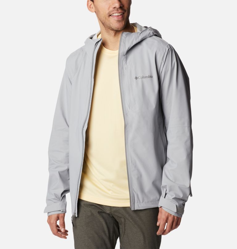 Men's Omni-Tech Ampli-Dry Rain Shell Jacket, Color: Columbia Grey, image 9