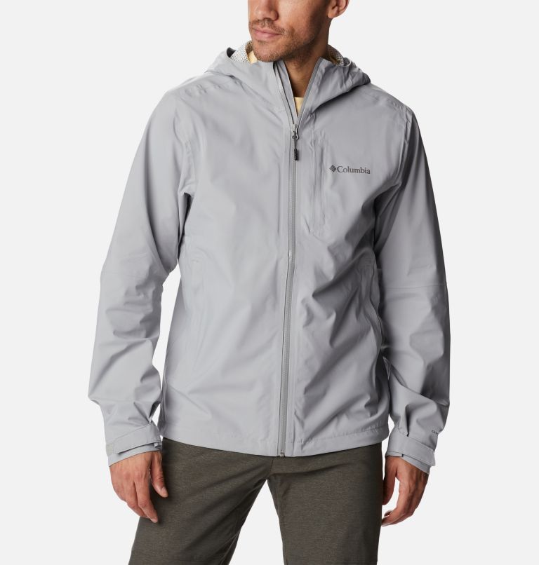 Men's Omni-Tech Ampli-Dry Rain Shell Jacket, Color: Columbia Grey, image 1