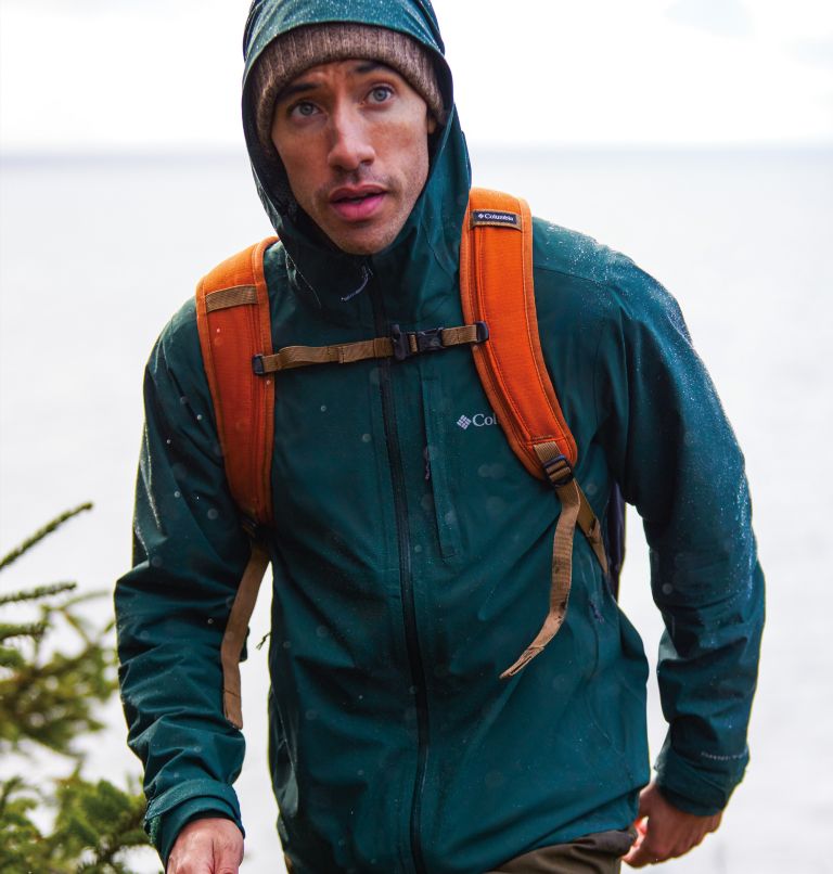 Thumbnail: Men’s Ampli-Dry Waterproof Shell Walking Jacket, Color: Spruce, image 12