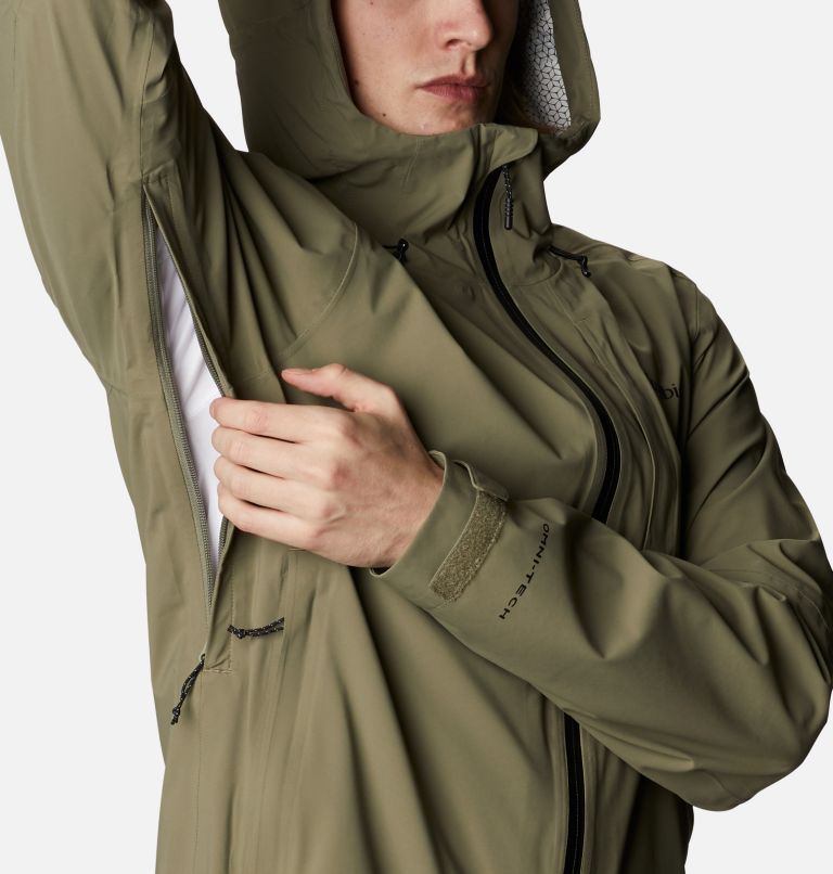 Thumbnail: Men’s Ampli-Dry Waterproof Shell Walking Jacket, Color: Stone Green, image 8
