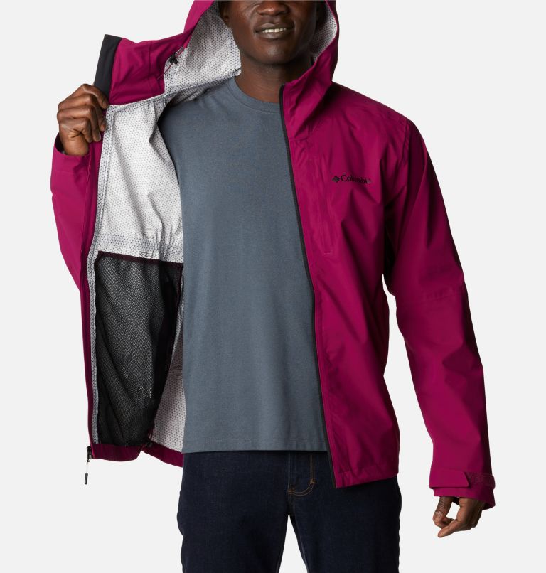 Men’s Ampli-Dry Waterproof Shell Jacket, Color: Red Onion, Black, image 5