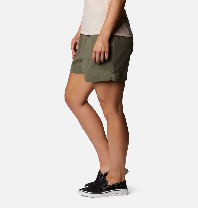 Women's Uptown Crest Shorts, Color: Stone Green, image 3