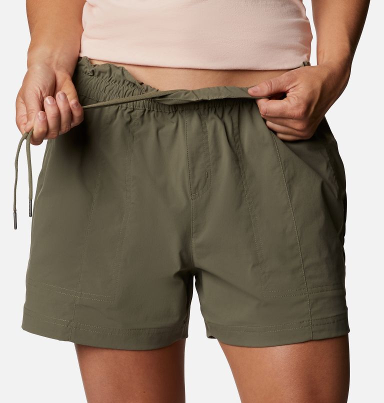 Women's Uptown Crest Shorts, Color: Stone Green, image 4