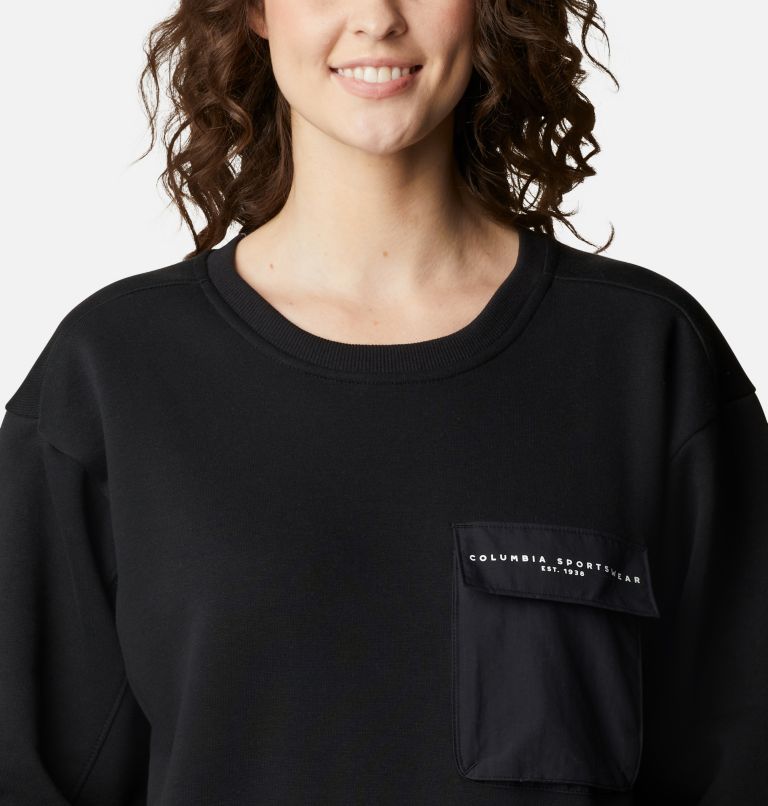 Women's Lodge III Crew Sweatshirt, Color: Black