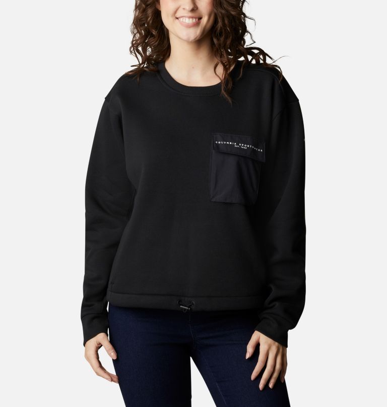 Women's Lodge III Crew Sweatshirt, Color: Black