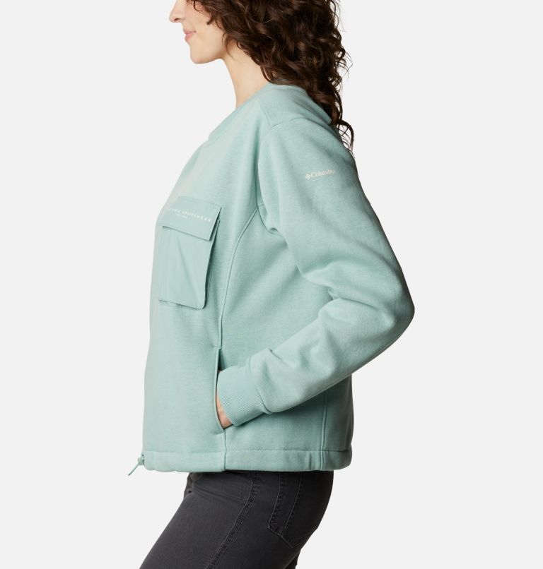 Women's Lodge III Crew Sweatshirt, Color: Aqua Tone, image 3