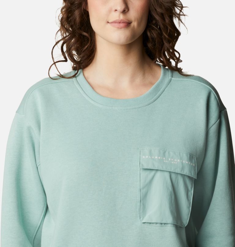 Women's Lodge III Crew Sweatshirt, Color: Aqua Tone, image 4
